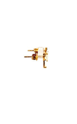18K YELLOW GOLD OPAL STUD EARRINGS   G16733