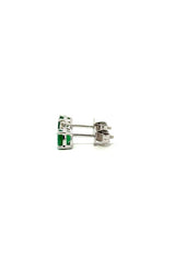 14K YELLOW GOLD EMERALD AND DIAMOND STUD EARRINGS  G16132