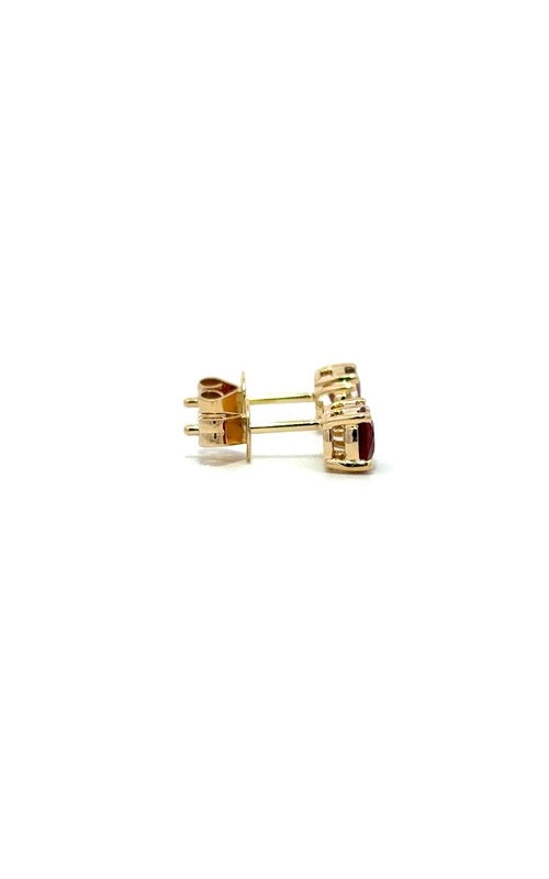 14K YELLOW GOLD RUBY AND DIAMOND STUD EARRINGS  G16133