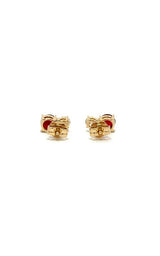 14K YELLOW GOLD RUBY AND DIAMOND STUD EARRINGS  G16133