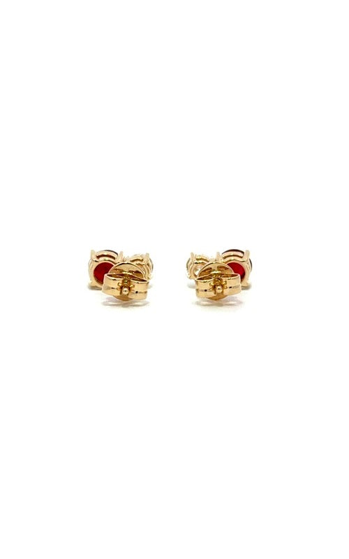 14K YELLOW GOLD RUBY AND DIAMOND STUD EARRINGS  G16133