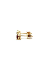14K YELLOW GOLD RUBY AND DIAMOND STUD EARRINGS  G16133