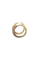 14K YELLOW GOLD DIAMOND HOOP EARRINGS  G16735