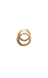 14K YELLOW GOLD  DIAMOND HOOP EARRINGS G16734