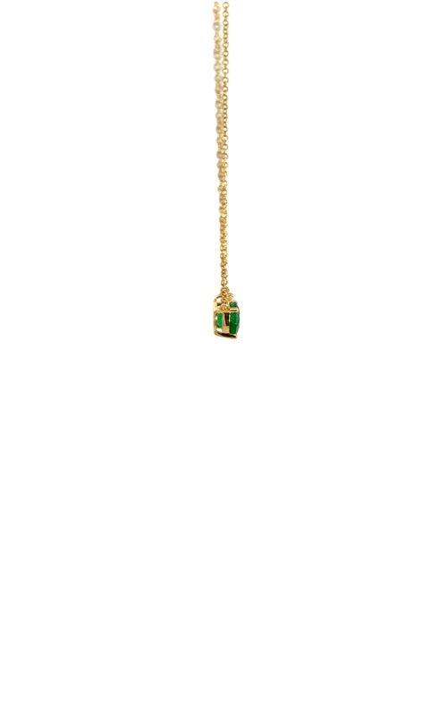 18K YELLOW GOLD DIAMOND AND EMERALD NECKLACE  G16135