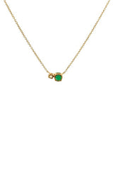 18K YELLOW GOLD DIAMOND AND EMERALD NECKLACE  G16135