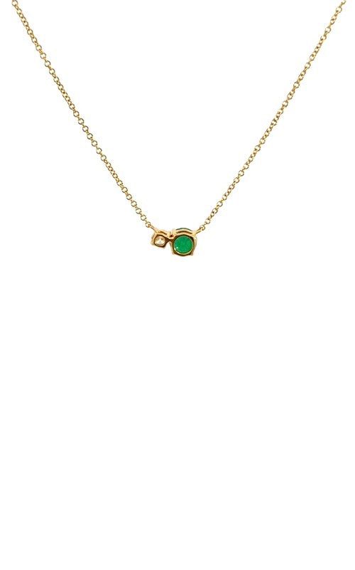 18K YELLOW GOLD DIAMOND AND EMERALD NECKLACE  G16135