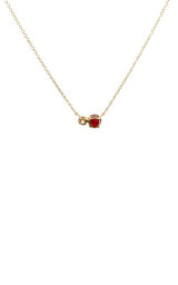 14K YELLOW GOLD DIAMOND AND RUBY NECKLACE  G16134