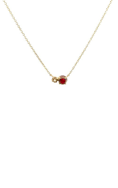 14K YELLOW GOLD DIAMOND AND RUBY NECKLACE  G16134