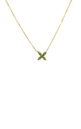 14K YELLOW GOLD EMERALD NECKLACE G16130