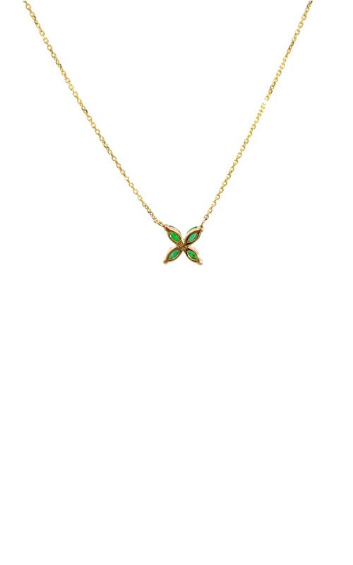 14K YELLOW GOLD EMERALD NECKLACE G16130