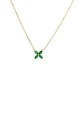 14K YELLOW GOLD EMERALD NECKLACE G16130