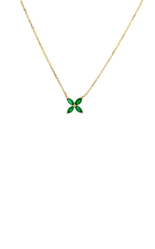 14K YELLOW GOLD EMERALD NECKLACE G16130