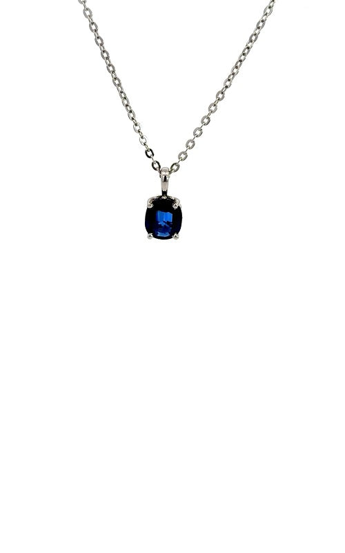 14K WHITE GOLD SAPPHIRE PENDANT  G15786