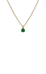 14K YELLOW GOLD EMERALD PENDANT NECKLACE G17127