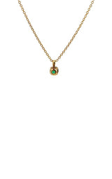 14K YELLOW GOLD EMERALD PENDANT NECKLACE G17127