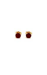 14K YELLOW GOLD RUBY STUD EARRINGS G17125