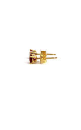 14K YELLOW GOLD RUBY STUD EARRINGS G17125