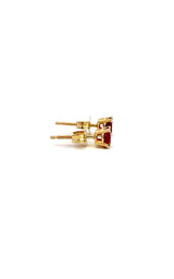 14K YELLOW GOLD RUBY STUD EARRINGS G17125