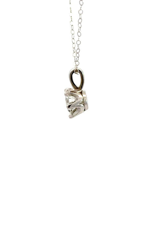 14K WHITE GOLD SOLITAIRE DIAMOND PENDANT  G16019