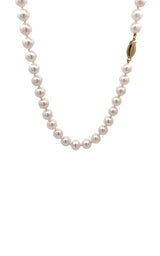14K YELLOW GOLD AKOYA PEARLS NECKLACE - 18 INCHES  G16850