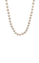14K YELLOW GOLD AKOYA PEARLS NECKLACE - 22 INCHES  G16856