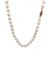 14K YELLOW GOLD AKOYA PEARLS NECKLACE - 22 INCHES  G16856