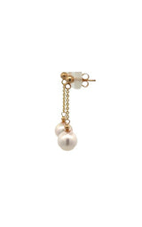 14K YELLOW GOLD AKOYA PEARLS DROP EARRINGS  G16299