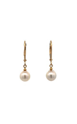 14K YELLOW GOLD EARRINGS AKOYA PEARLS  G16853
