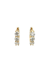 14K YELLOW GOLD LAB GROWN DIAMONDS HOOP EARRINGS  G17262
