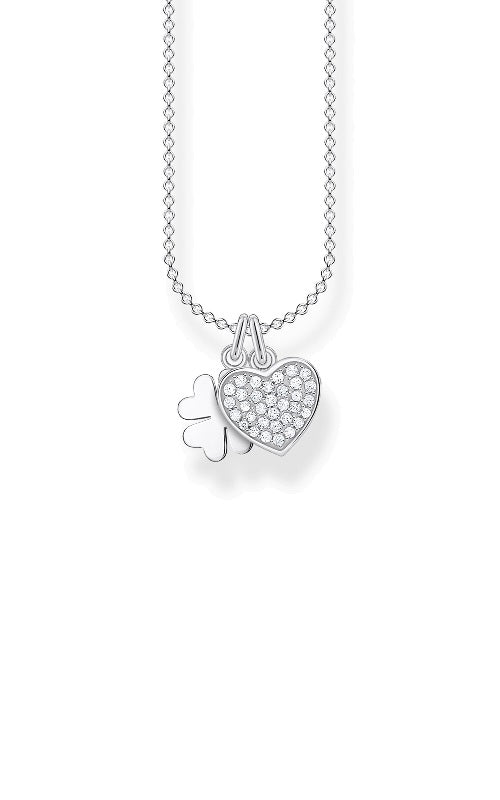 NECKLACE CLOVERLEAF WITH HEART PAVE by Thomas Sabo