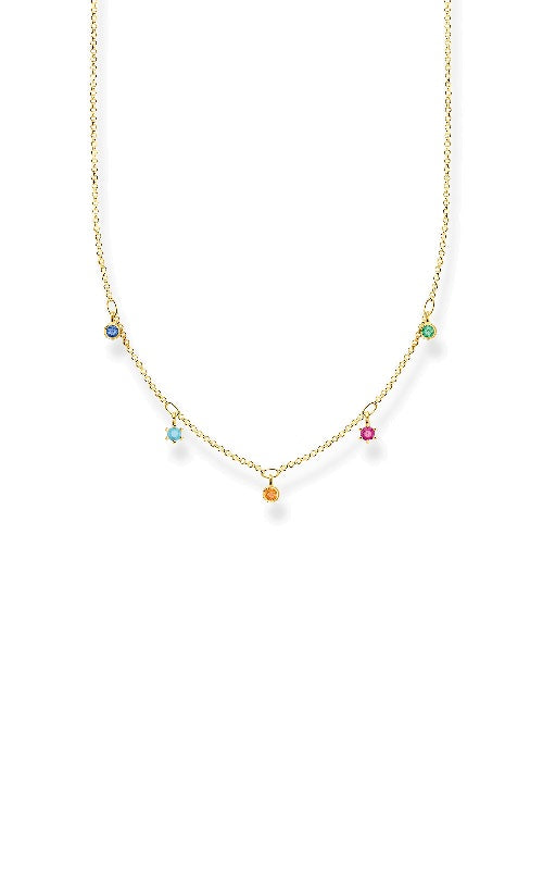NECKLACE COLOURFUL STONES GOLD by Thomas Sabo