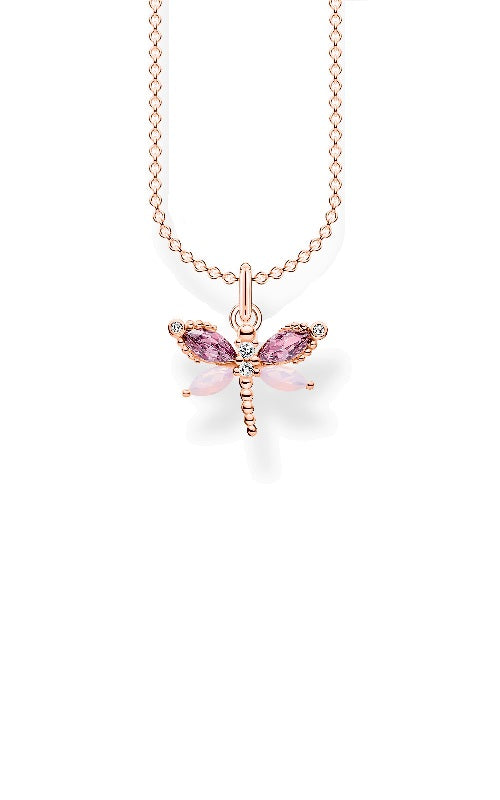 NECKLACE DRAGONFLY WITH STONES ROSE GOLD by Thomas Sabo