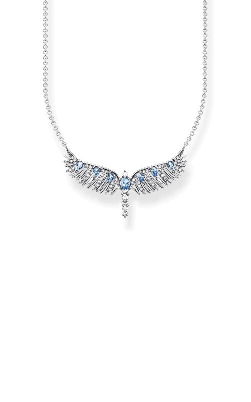 NECKLACE PHOENIX WING WITH BLUE STONE SILVER by Thomas Sabo