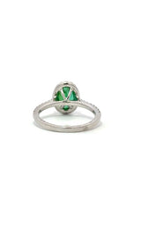 18K WHITE GOLD EMERALD RING WITH DIAMONDS  G16137