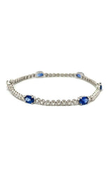 14K WHITE GOLD DIAMONDS TENNIS BRACELET  G16138