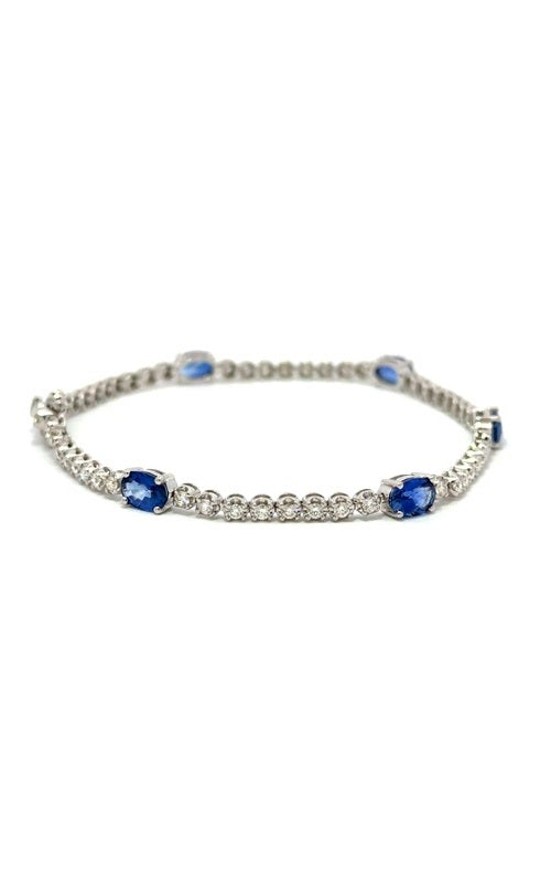 14K WHITE GOLD DIAMONDS TENNIS BRACELET  G16138