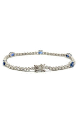 14K WHITE GOLD DIAMONDS TENNIS BRACELET  G16138