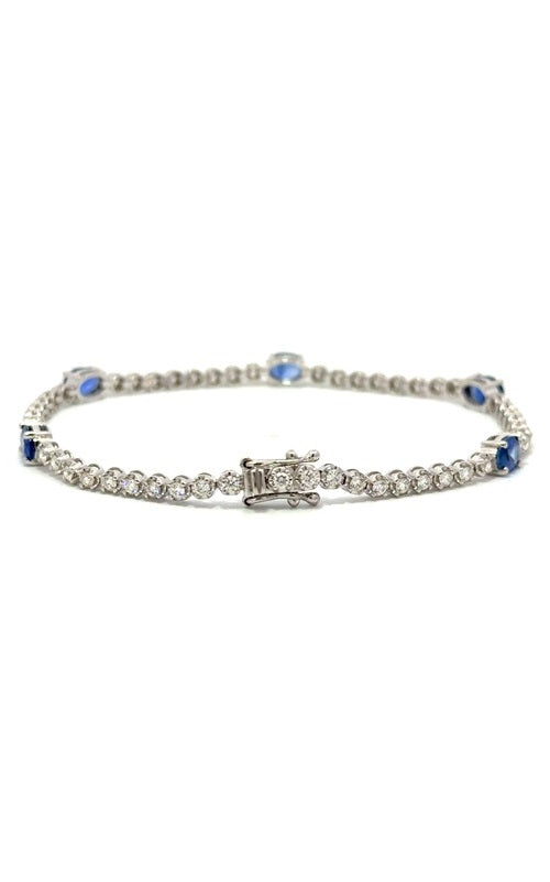 14K WHITE GOLD DIAMONDS TENNIS BRACELET  G16138