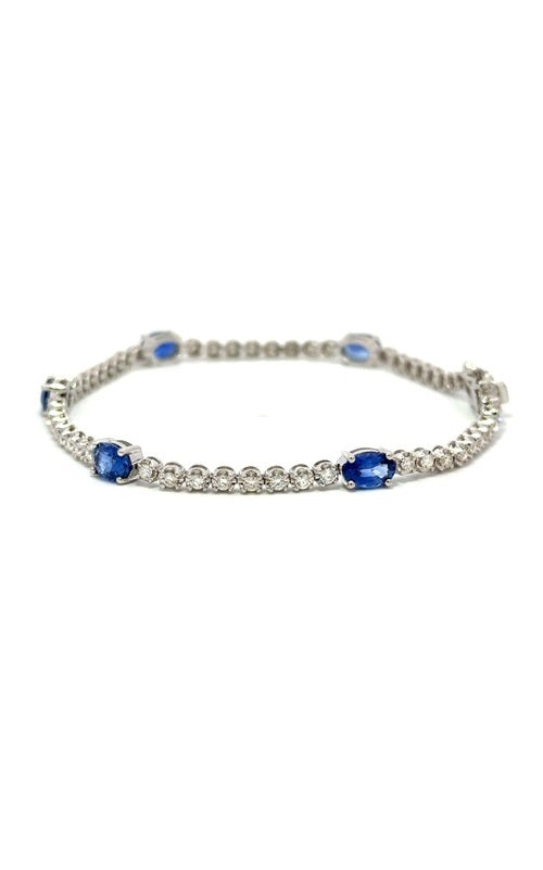 14K WHITE GOLD DIAMONDS TENNIS BRACELET  G16138