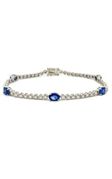 14K WHITE GOLD DIAMONDS TENNIS BRACELET  G16138