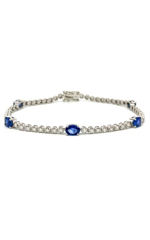 14K WHITE GOLD DIAMONDS TENNIS BRACELET  G16138