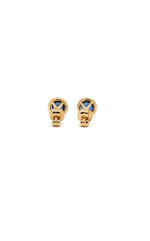 14K YELLOW GOLD SAPPHIRE HALO EARRINGS  G15322