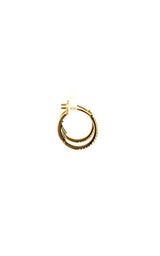 14K YELLOW GOLD PAVE HOOP EARRINGS   G16139