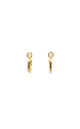 14K YELLOW GOLD PAVE HOOP EARRINGS   G16139