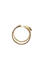 14K YELLOW GOLD INSIDE-OUTSIDE HOOP EARRINGS  G15320