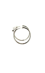 14K WHITE GOLD INSIDE-OUTSIDE HOOP EARRINGS  G16141