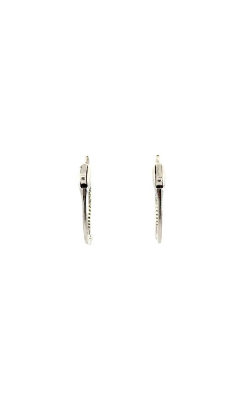 14K WHITE GOLD INSIDE-OUTSIDE HOOP EARRINGS  G16141