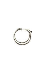 14K WHITE GOLD INSIDE-OUTSIDE HOOP EARRINGS  G16141