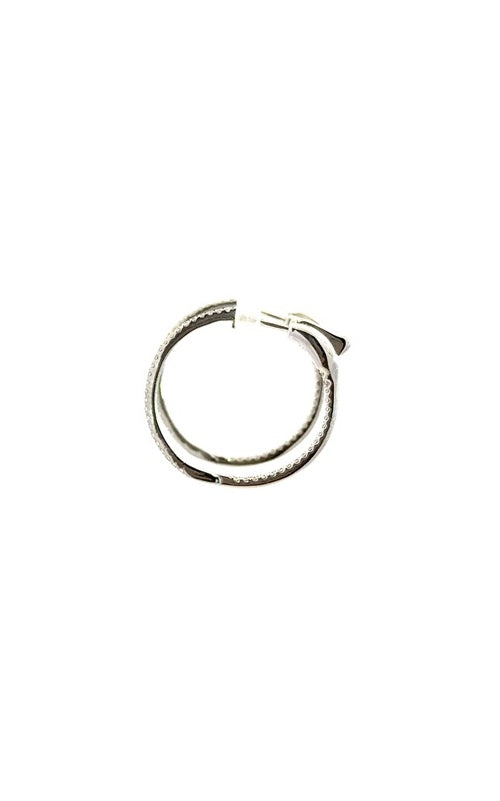 14K WHITE GOLD INSIDE-OUTSIDE HOOP EARRINGS  G16141